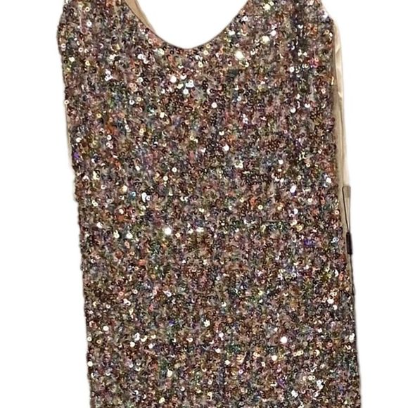 La Femme Multicolor Sequin Gown size 10 NWT - Picture 4 of 9